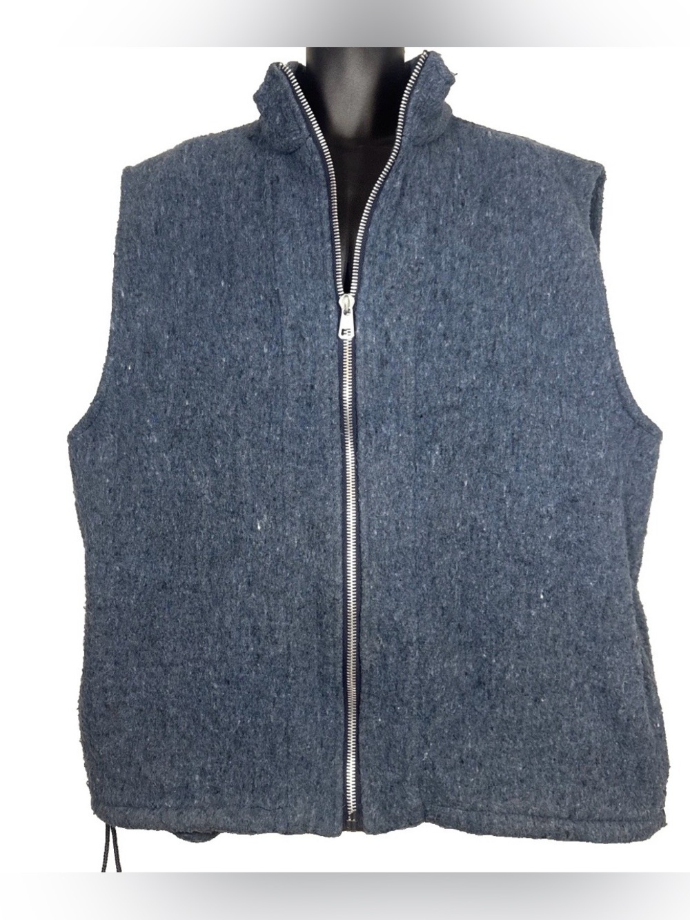 Earth Ragz Vest Mens XL Blue Full zip thick felted